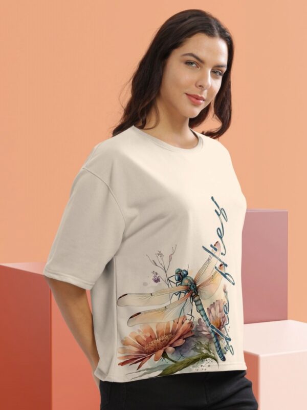Round Neck Cotton Oversized T-Shirt - Image 2
