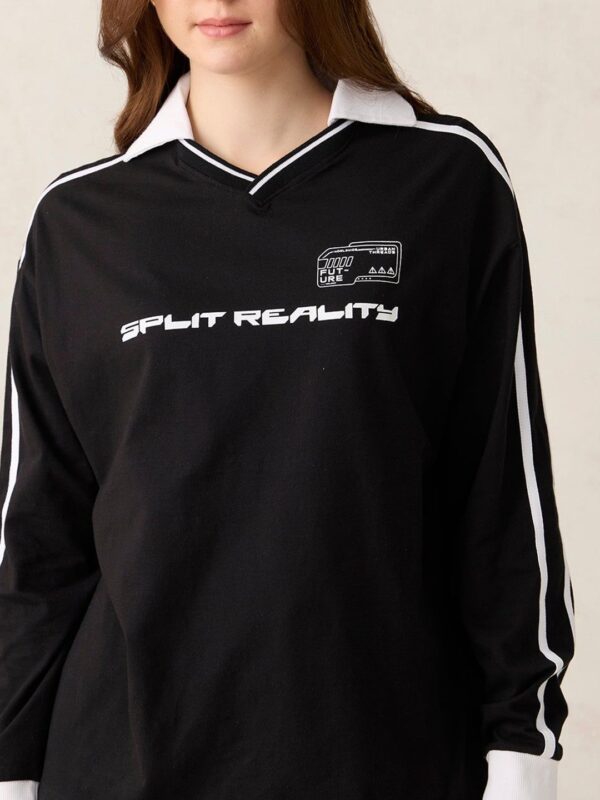 Printed Cuffed Sleeves T-shirt - Image 2