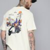 Printed Drop-Shoulder Sleeves T-shirt - Image 2