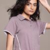 Striped Polo Collar T-shirt - Image 2