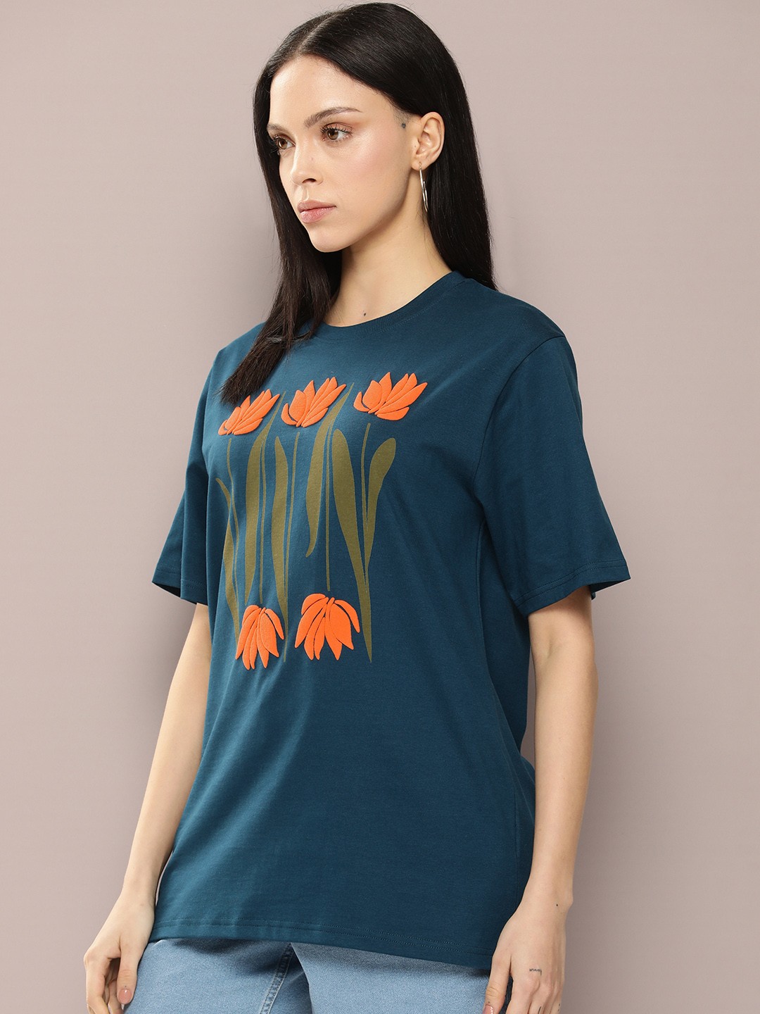 Printed Embossed Oversized T-shirt