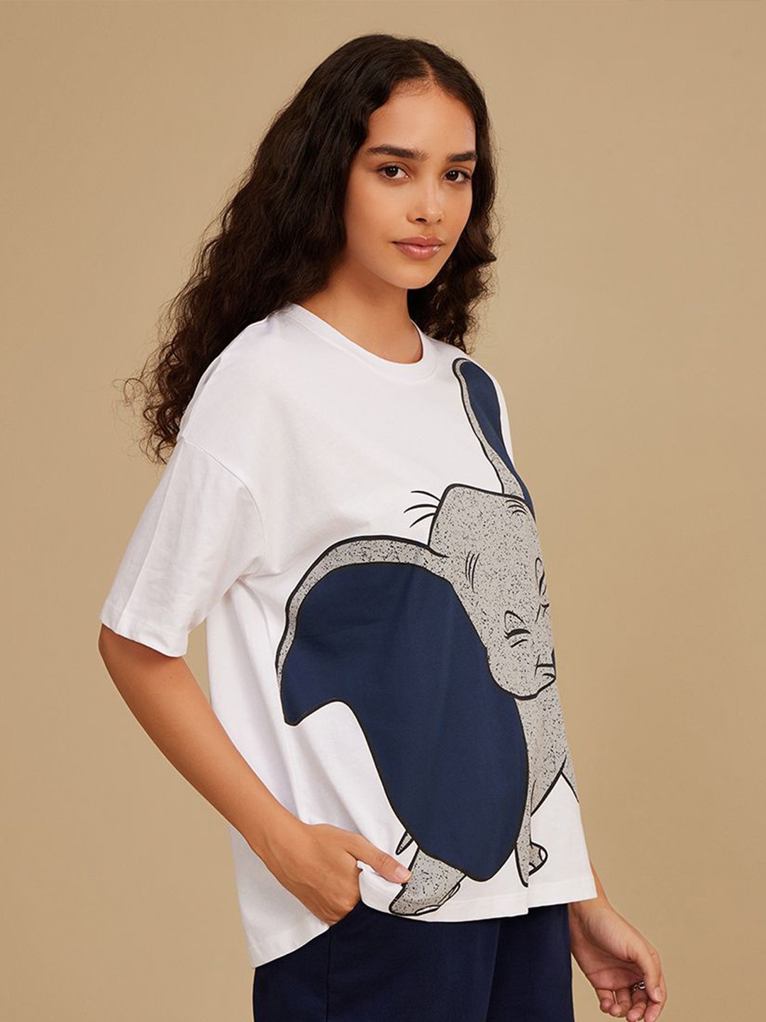 Printed Round Neck Cotton T-shirt