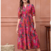 Floral Printed Fit & Flare Midi Dress