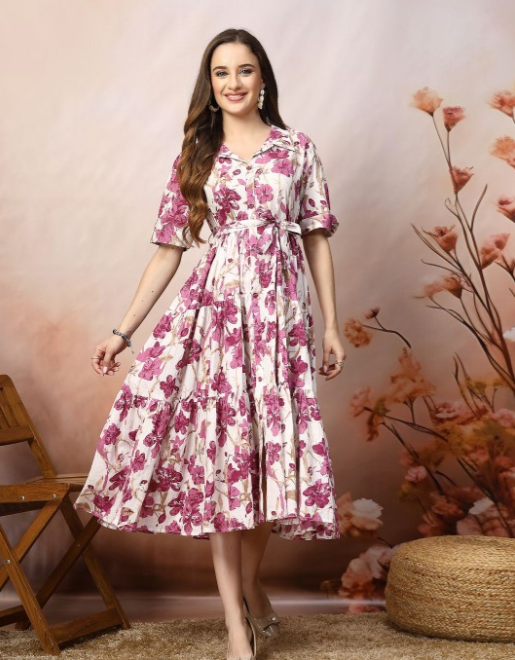 Stylum Floral Print Fit & Flare Maxi Dress