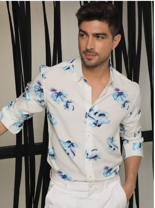 Floren Slim Fit Printed Cotton Shirt
