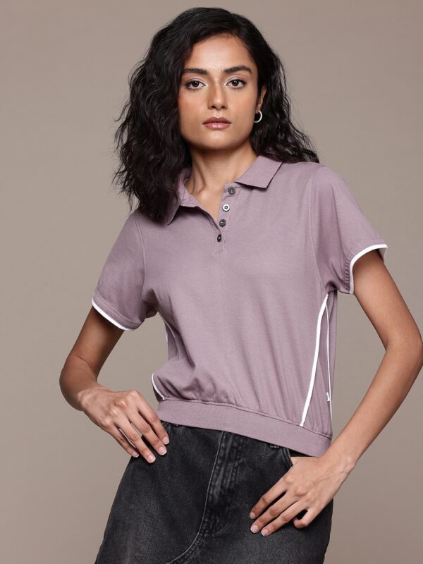 Striped Polo Collar T-shirt