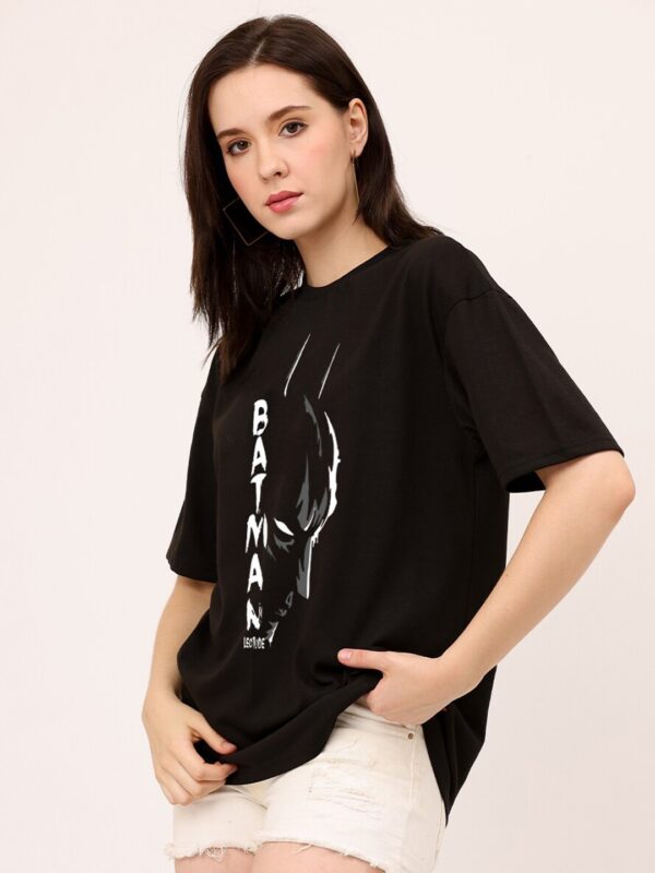 Black Tshirt Printed Drop-Shoulder - Image 3
