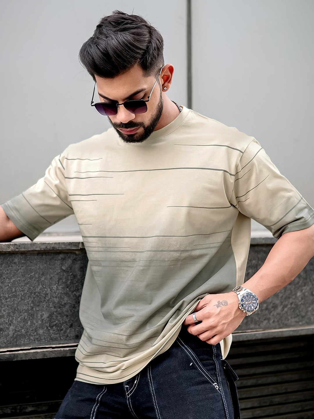 Striped Round Neck T-shirt
