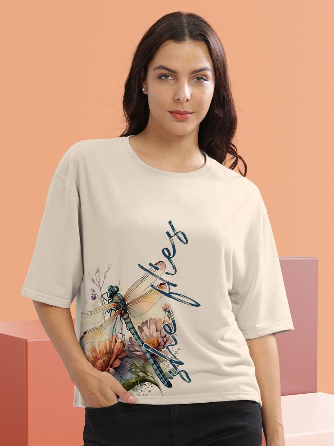 Round Neck Cotton Oversized T-Shirt