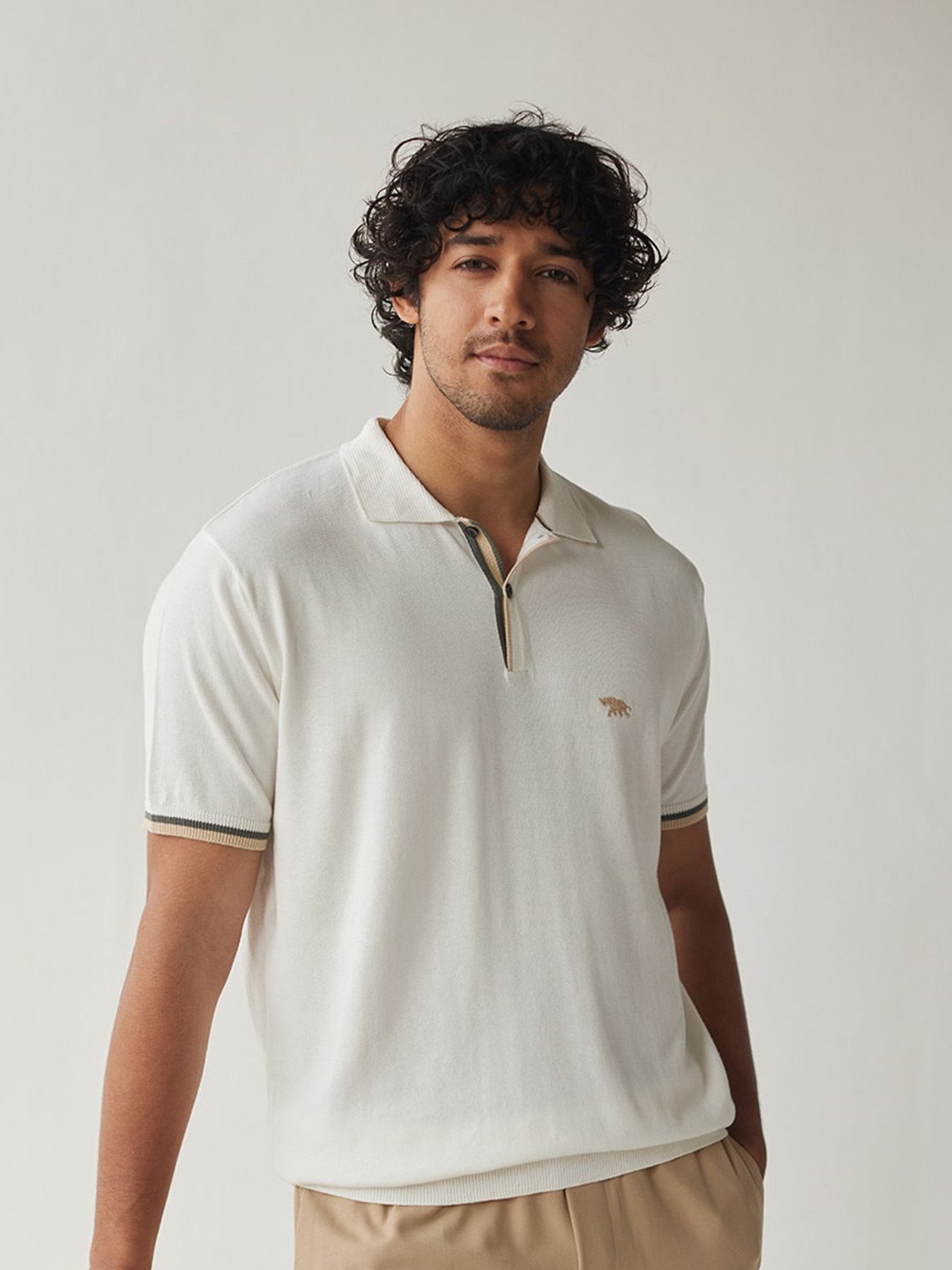 Polo Collar Cotton T-shirt